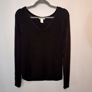 H&M black knit long-sleeve shirt